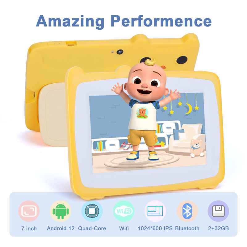 C Idea 7 Inch Kids Touch Screen Tablets Dual Cameras High Definition Screen 2+32G Yellow