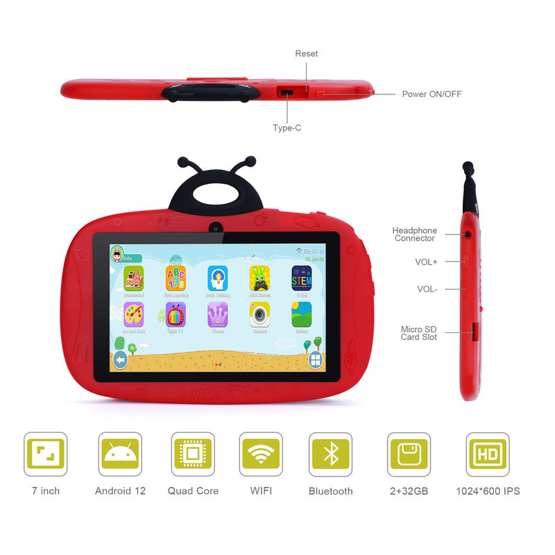 C idea Android 12 Kids tablet Expand 512GB Dual Camera 7 Inch tablet PC CM77