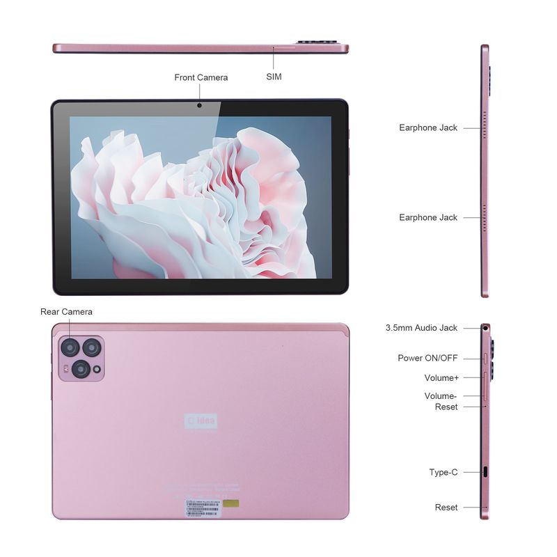 C idea 8GB RAM 10 Inch Tablet PC 256GB ROM TF 256GB Expandable 1280×800 IPS Screen 10000mAh Battery CM 8000plus