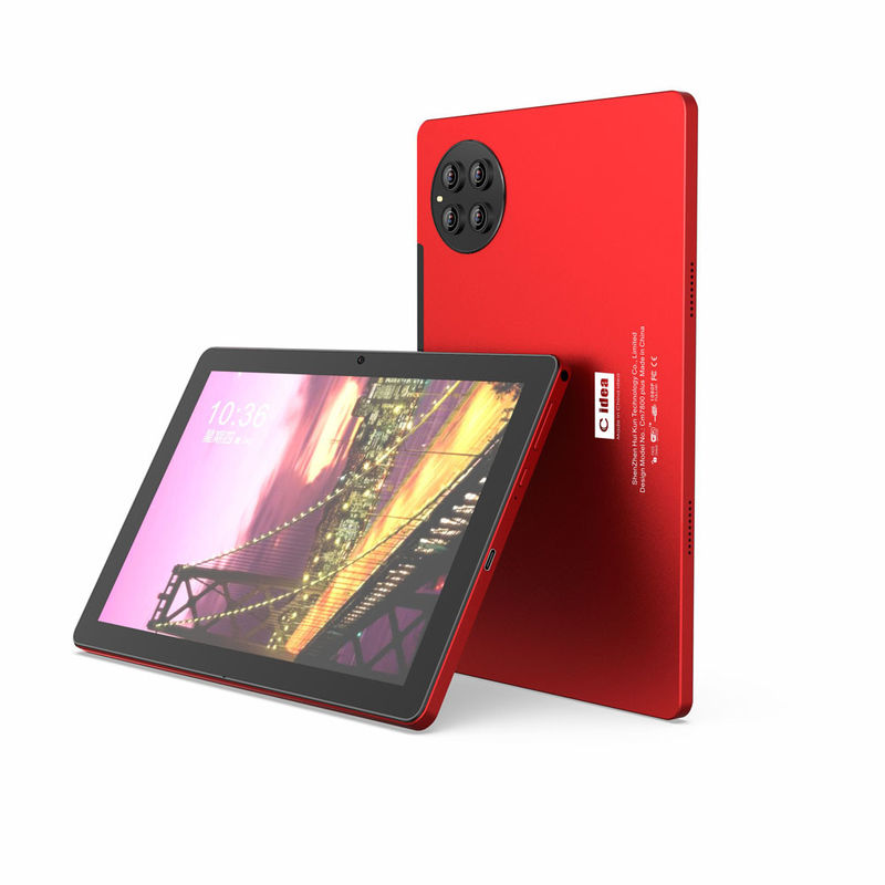 C idea Android Tablets Red 10 Inches Dual Cameras 512GB Large Storage Support Sim Card Tablet With Keyboard CM7800