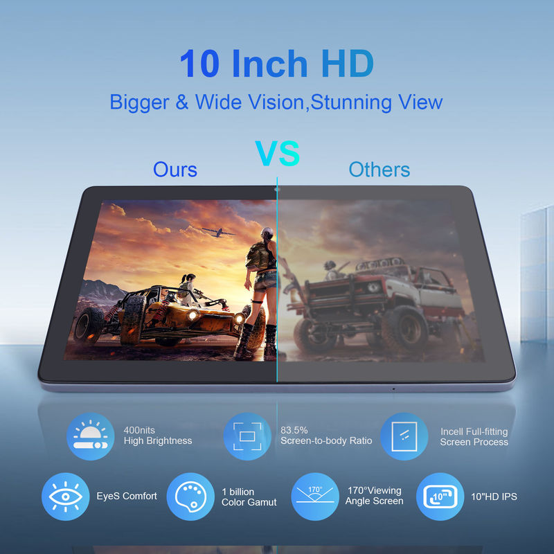 C idea 3GB RAM 64GB ROM 10 Inch Android Tablet PC 512GB Expand HD IPS Display CM9000 Space Gray