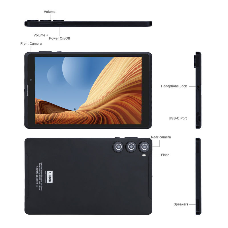 C idea Adults Black Android 8 Inch Tablet PC CM835 MTK Chip 256GB Large Storage GPS Supports