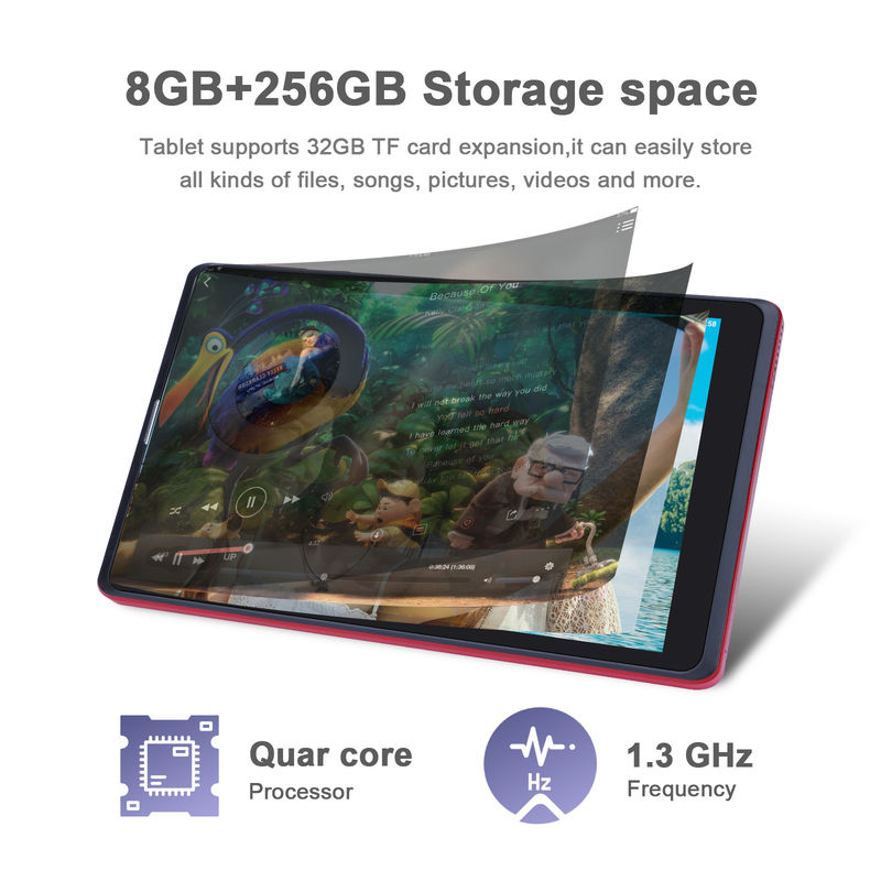 C idea Android 8 Inch Tablet PC 256GB Large Capacity Storage 5MP+8MP Cameras 8000mAh Battery Life Reading CM835 Red