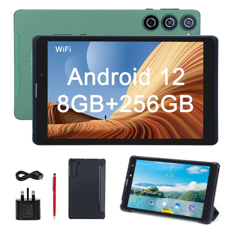 C idea Sim Support Green Tablet PC 8GB RAM 256GB ROM 800x1280 IPS HD Screen Display Tablet With Case CM835
