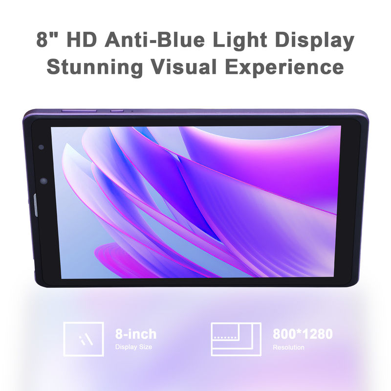 C idea Android 12 Tablets Purple Portable Reading Long Battery Life TF Card Expandable HD Screen Tablets With Case CM835