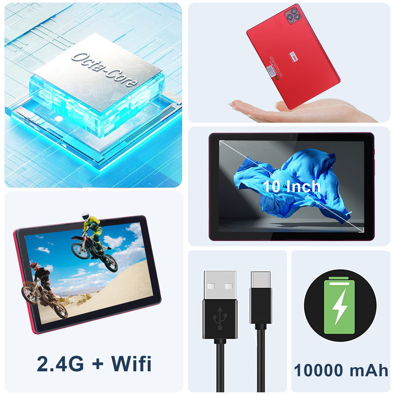 C idea 10 inch Android 12 Tablet 8GB RAM 256GB ROM Model CM8000PLUS Red