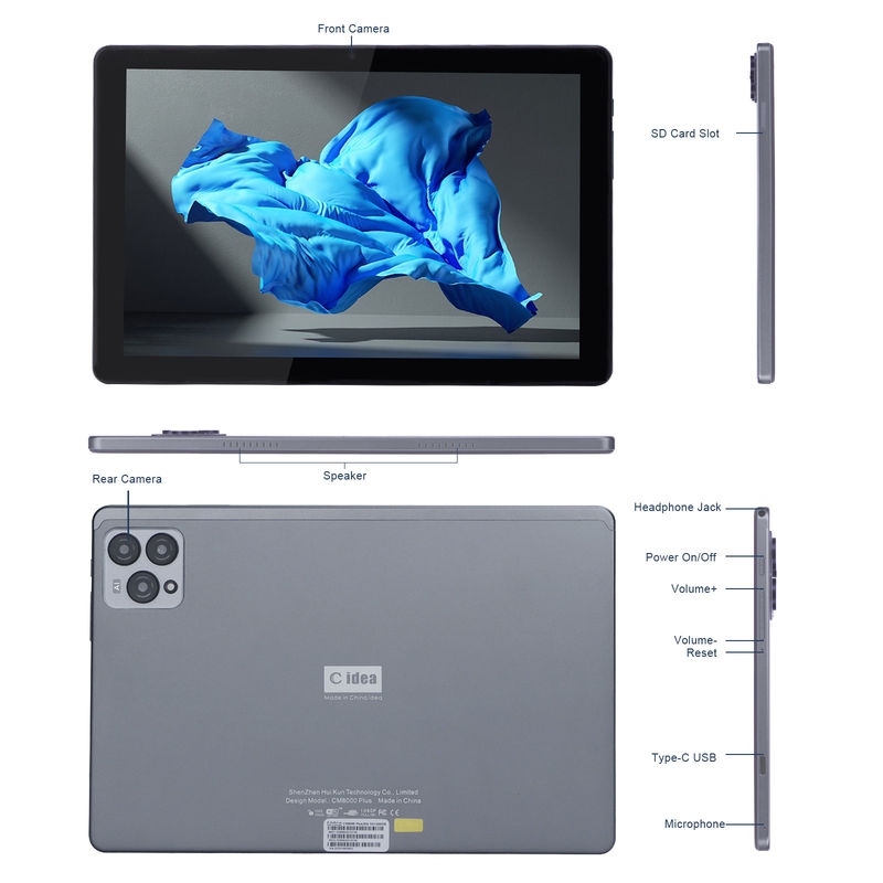 C idea 10 inch Android 12 Tablet 8GB RAM 256GB ROM Model CM8000PLUS Gray