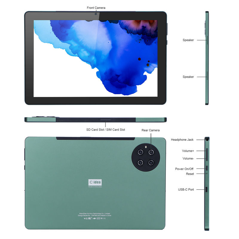 C idea 9.7 inch Android 12 Tablet 8GB RAM 512GB ROM Model CM7800 Green