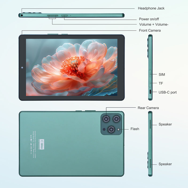 C idea 9 inch Android 12 Tablet 8GB RAM 512GB ROM 5MP+8MP Dual Camera WIFI Tablet with SIM CM915 (Green)