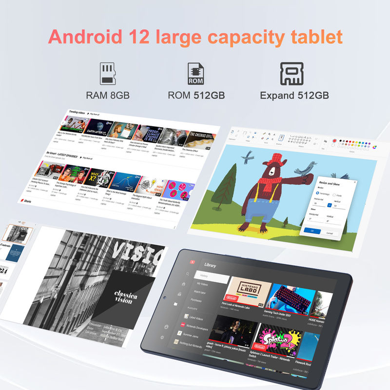 C idea 9 inch Android 12 Tablet 8GB RAM 512GB ROM 5MP+8MP Dual Camera WIFI Tablet with SIM CM915 (Grey)