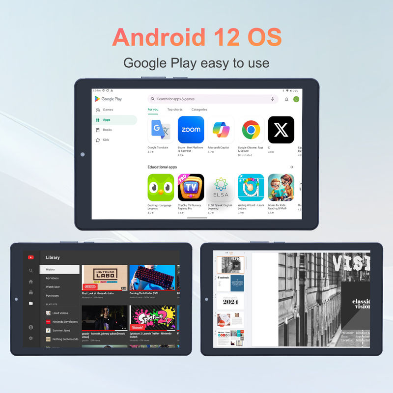 C idea 9 inch Android 12 Tablet 8GB RAM 512GB ROM 5MP+8MP Dual Camera WIFI Tablet with SIM CM915 (Grey)