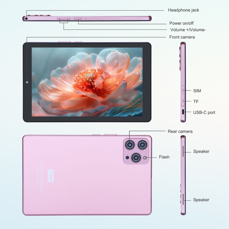 C idea 9 inch Android 12 Tablet 8GB RAM 512GB ROM 5MP+8MP Dual Camera WIFI Tablet with SIM CM915 (Pink)