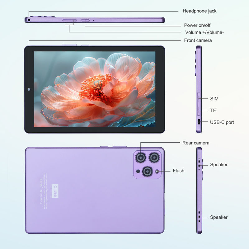 C idea 9 inch Android 12 Tablet 8GB RAM 512GB ROM 5MP+8MP Dual Camera WIFI Tablet with SIM CM915 (Purple)