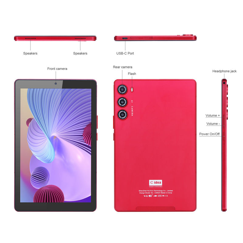 C idea 9 Inch Tablet PC WIFI 2.4G/5G 800x1280 IPS Screen Android Tablet Phone Call Support With Dual Camera(Red)