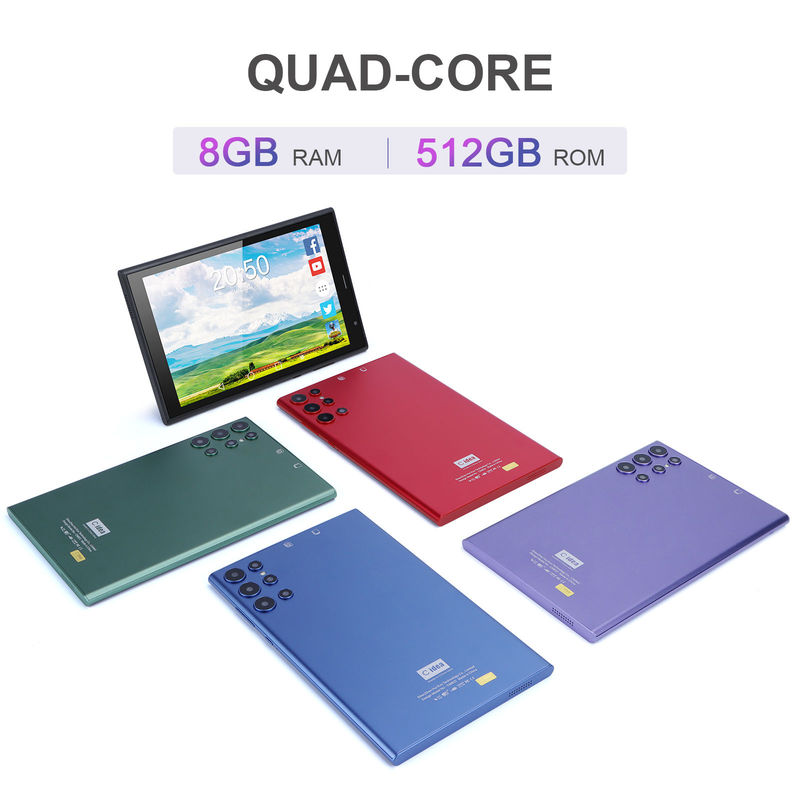 C idea 8 inch Android Tablet PC 8GB RAM 512GB ROM Quad Core 800*1280 HD Tablets with WIFI/SIM Card CM822 (Black)
