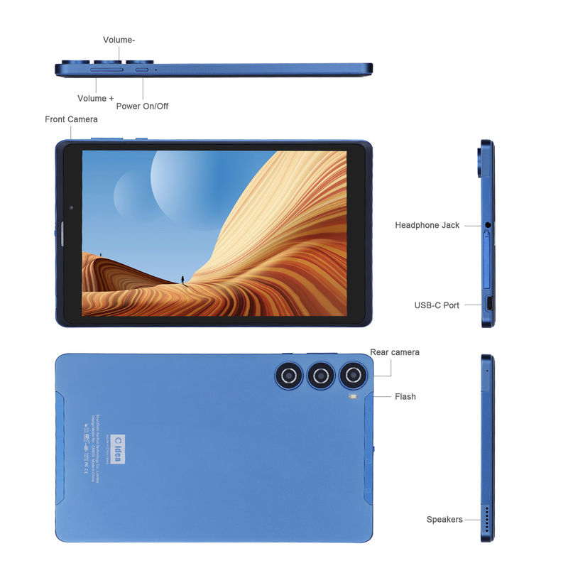 C idea 8 inch Android Tablet PC Manufacturer with Android 12 Quad Core 8GB+512GB Storage IPS HD Display CM835(blue)