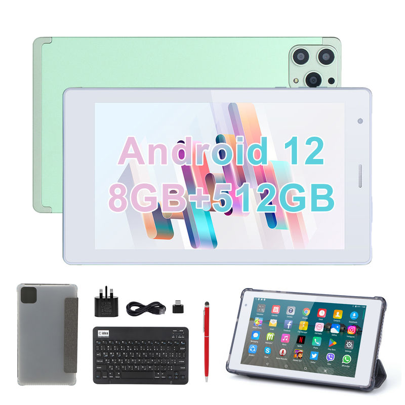 C idea 7 Inch Android Smart Tablets 8+512GB Quad Core WiFi Tablet HD Touch Screen CM513(Green)