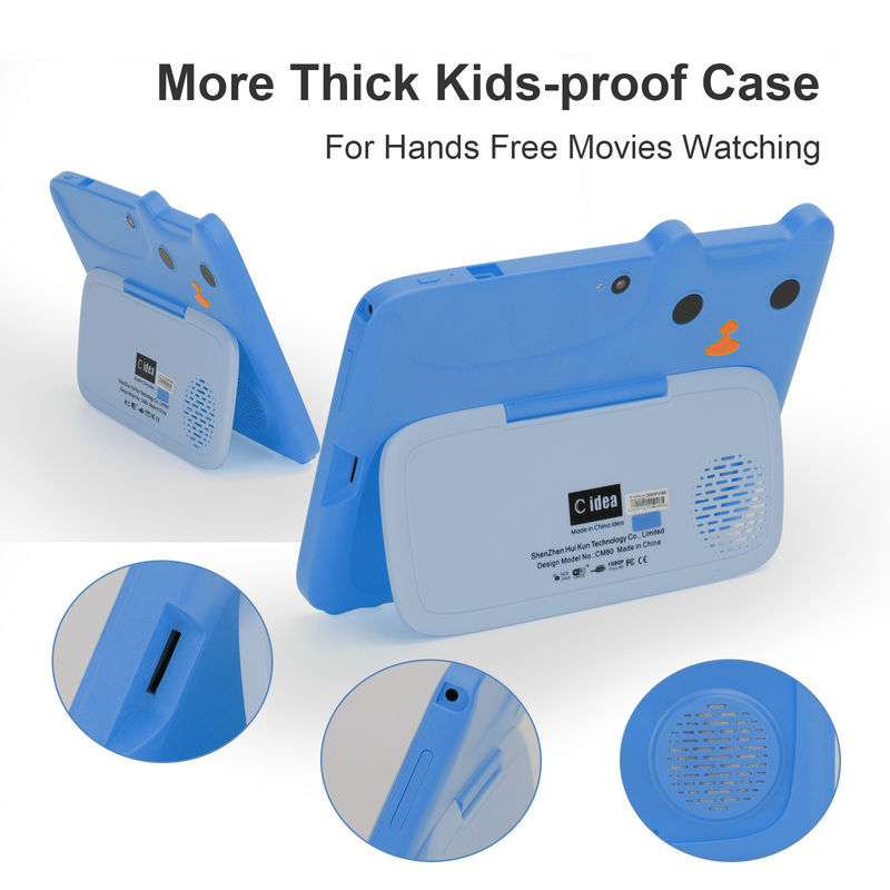 C idea Studying Tablet Kidspad 7 Inch With Child Friendly Case 4GB+64GB Quad Core 600 X 1024 IPS CM80 Blue