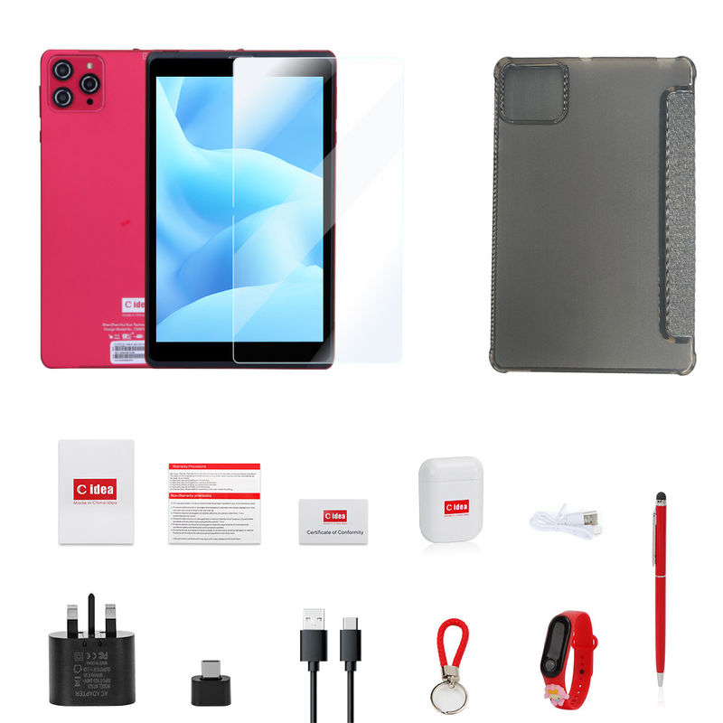C idea 8 inch Android 12 Tablet 8GB RAM 512GB ROM 8000mAh Battery 5+8MP Camera for Student with SIM Support CM818-red