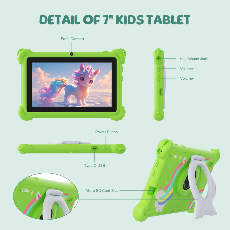 C Idea 7 Inch WIFI Kidspad Android System 6+128GB Tablet For Kids with proof case CM88