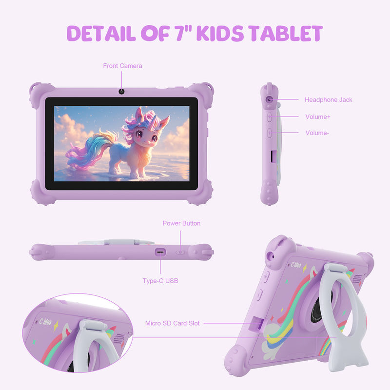 C Idea 7 Inch Kids Tablet Age 3-7 Dual Camera IPS screen educational kidspad With Parent Control CM88