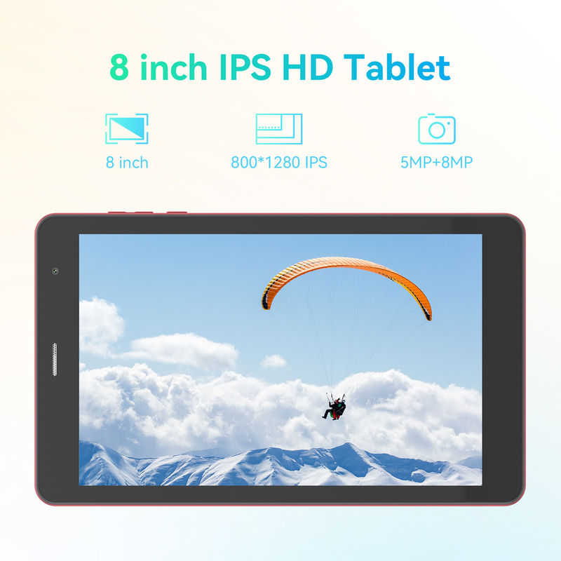 C Idea Factory 8 Inch 800*1280hd IPS Touchscreen 8+512gb 8000mah Dual Camera Android Tablet Pc With Sim For Students CM828 Red
