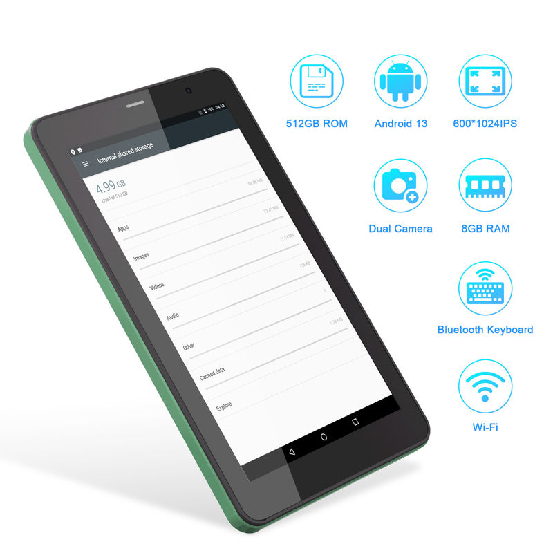 C Idea 7 Inch Tablet Pc Android 13, 8+512gb with Sim-Compatible Smart Tablet For Students – CM518pro Green