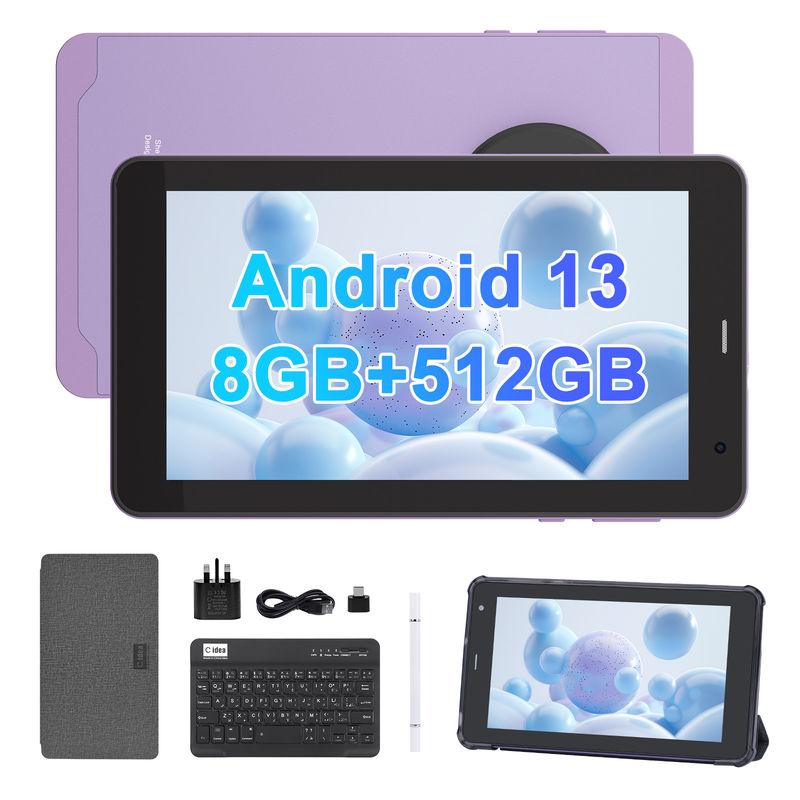 C Idea Android 13 Educational Tablet, 8+512gb,portable 7-Inch Tablet Pc With Sim Support –CM518pro Purple