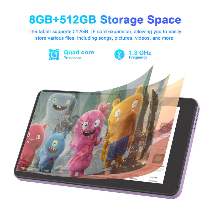 C Idea Android 13 Educational Tablet, 8+512gb,portable 7-Inch Tablet Pc With Sim Support –CM518pro Purple