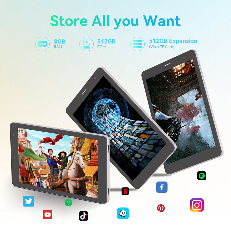 C Idea 8 Inch Tablets Dual Camera Touch Screen Smart Tablet Pc CM828 Silver
