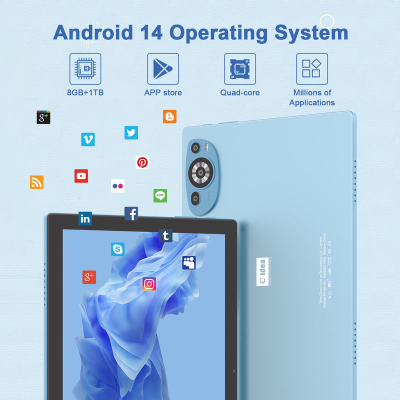 C Idea Android 14 Touch Screen 10.1 Inch Tablets With Pen CM8200plus Blue