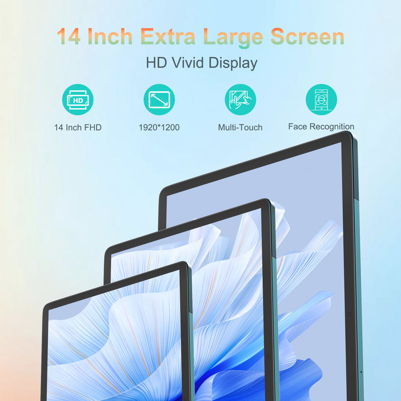 C Idea 14 Inch Tablet Large Battery Smart Tablet PC with Keyboard and Mouse CM14000 plus blue