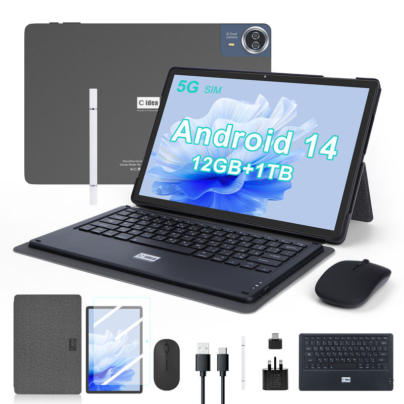 C Idea 14 Inch Tablet Newest Android Tablet PC for Adults Working CM14000 plus Black