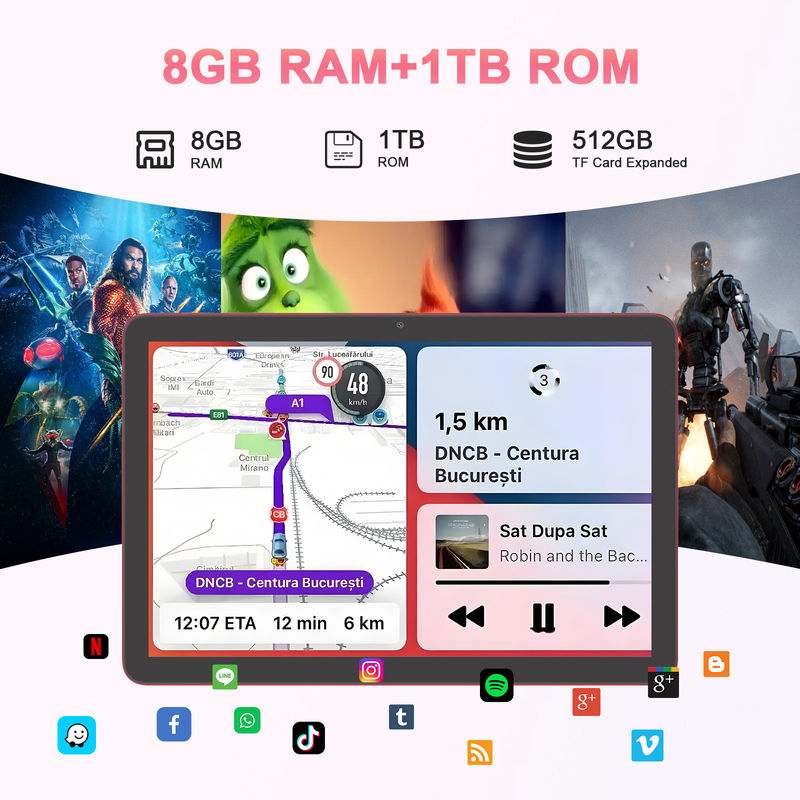 C Idea Tablet 10.1 Inch 5G LTE Tablet Touch Screen Tablet Pc For Entertainment CM8300 Plus Red