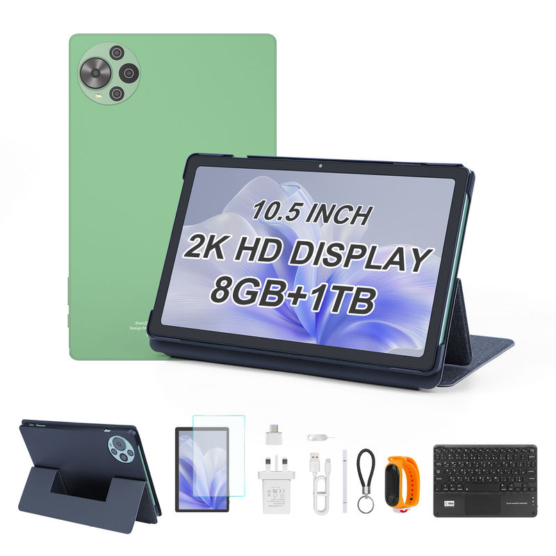 C Idea Newest 10.5 Inch Android 14 Tablet PC 2k Touch Screen Tablet with SIM CM10500 Plus green