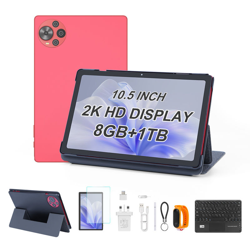 C Idea Android 14 Tablet 2k Screen Educational Tablet for Students with Keyboard and Mouse CM10500 Plus Red