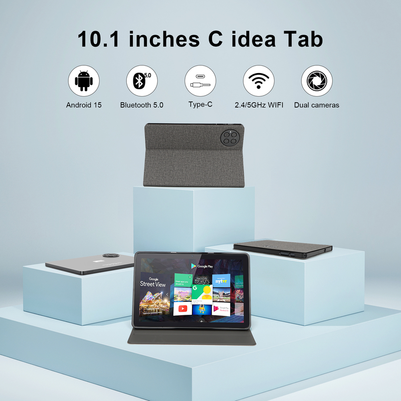 C Idea 10.1 Inch Tablet PC Android 15 Tablet With Keyboard And Mouse CM8800plus Gray