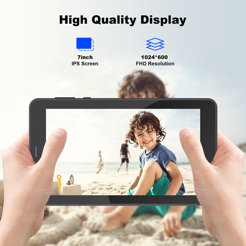 C idea 7 inch Wifi Tablet with Case 8+256GB Storage Quad Core Processor 600x1024 IPS Touchscreen CM516 black