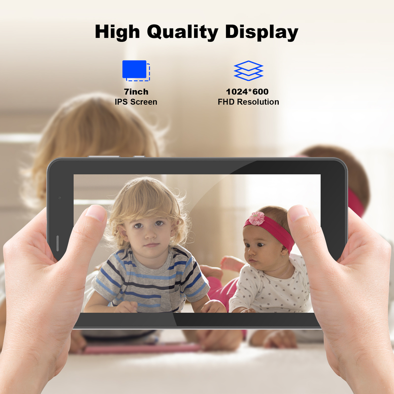 C idea 7 inch Wifi Tablet with Case 8+256GB Storage Quad Core Processor 600x1024 IPS Touchscreen CM516 silver