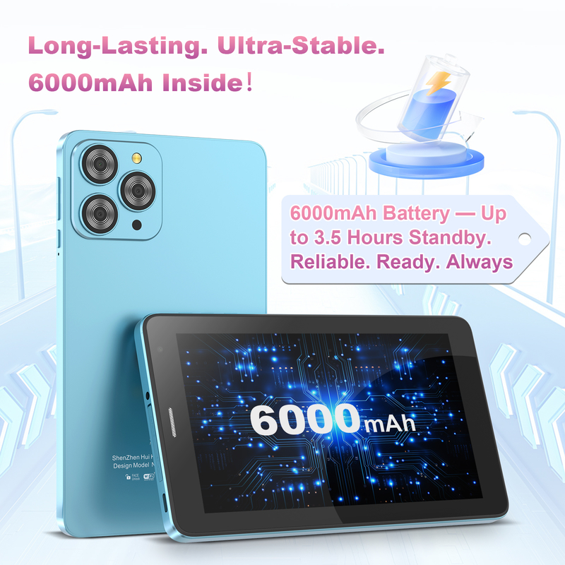 C idea 7 inch Wifi Tablet with Case 8+256GB Storage Quad Core Processor 600x102e4 IPS Touchscreen CM517 blue