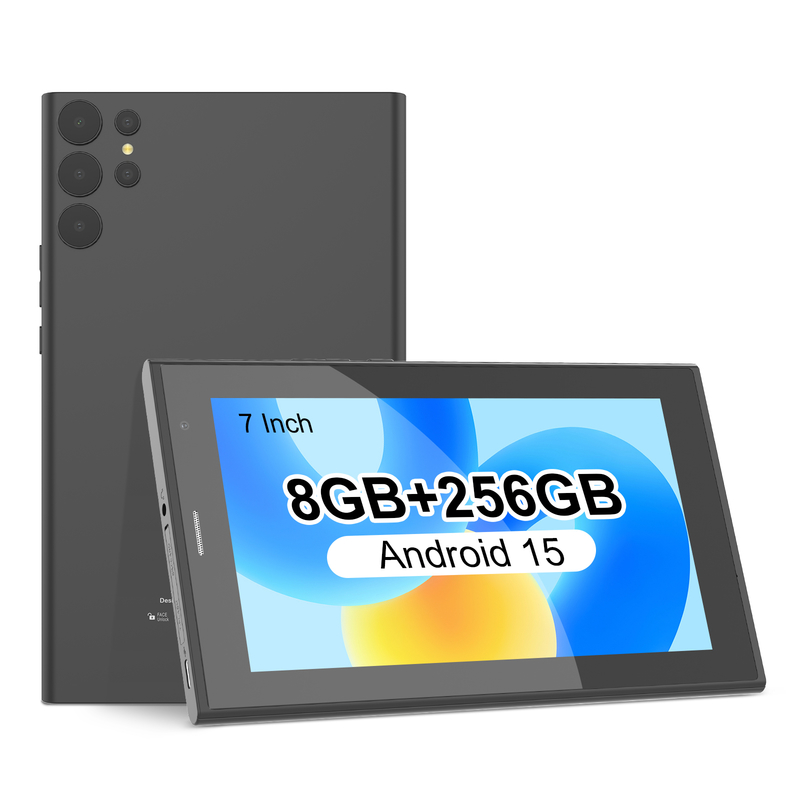C idea 7 inch Wifi Tablet with Case 8+256GB Storage Quad Core Processor 600x1024 IPS Touchscreen CM524 black