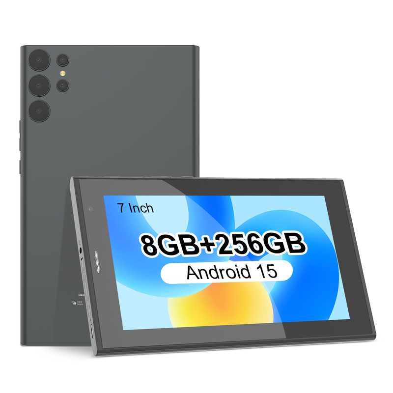 C idea 7 inch Wifi Tablet with Case 8+256GB Storage Quad Core Processor 600x1024 IPS Touchscreen CM524 gray