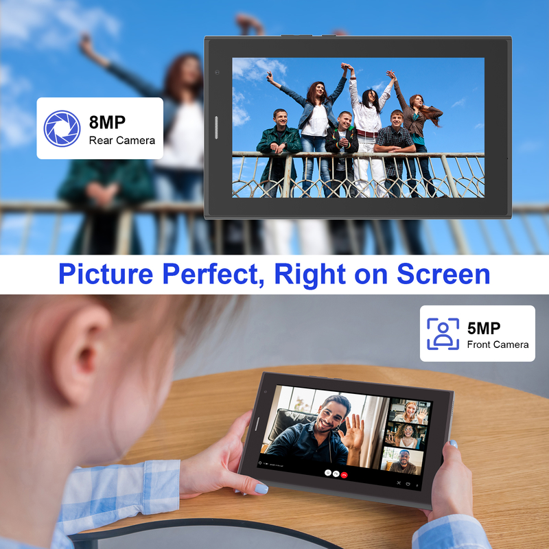 C idea 7 inch Wifi Tablet with Case 8+256GB Storage Quad Core Processor 600x1024 IPS Touchscreen CM524 gray