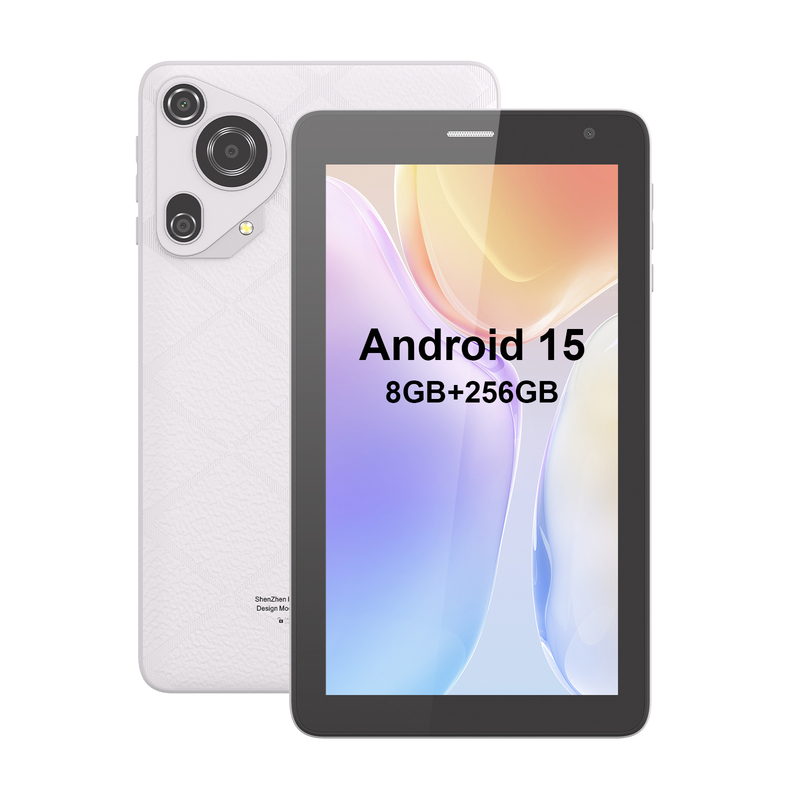 C idea 7 inch Wifi Tablet with Case 8+256GB Storage Quad Core Processor 600x1024 IPS Touchscreen CM528 white