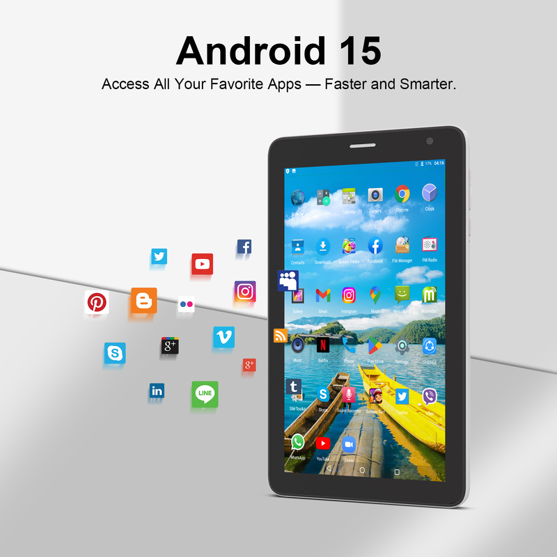 C idea 7 inch Wifi Tablet with Case 8+256GB Storage Quad Core Processor 600x1024 IPS Touchscreen CM528 white