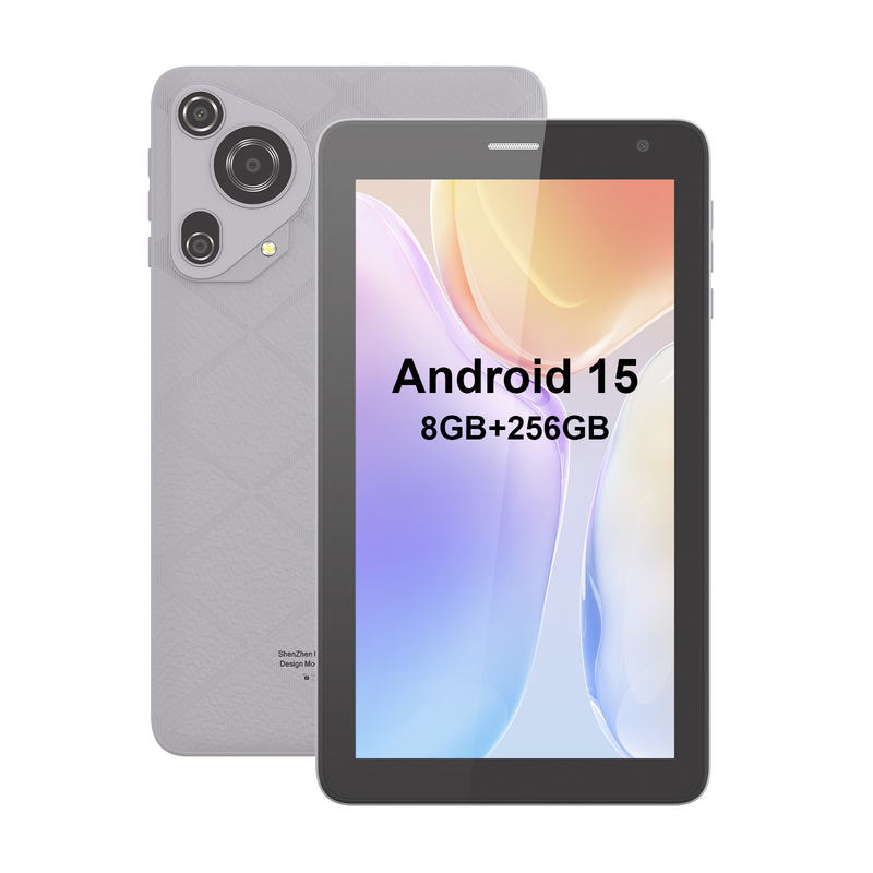 C idea 7 inch Wifi Tablet with Case 8+256GB Storage Quad Core Processor 600x1024 IPS Touchscreen CM528 Gray