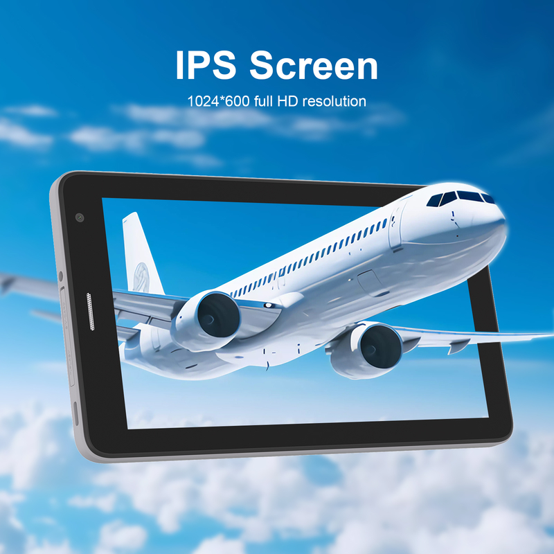 C idea 7 inch Wifi Tablet with Case 8+256GB Storage Quad Core Processor 600x1024 IPS Touchscreen CM528 Gray