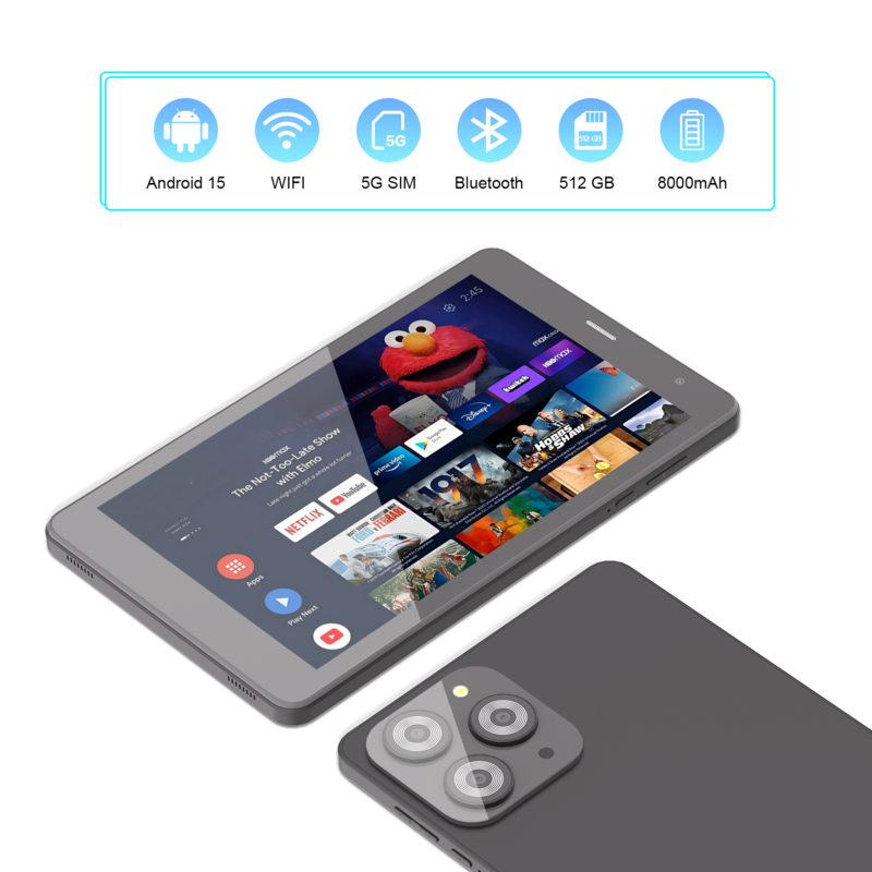 C idea 8 inch Wifi Tablet with 8+512GB Storage Quad Core Processor 800x1280 IPS Touchscreen CM817 Pro