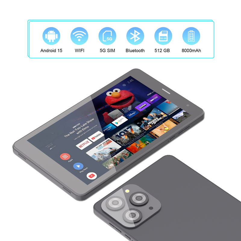 C idea 8 inch Wifi Tablet with 8+512GB Storage Quad Core Processor 800x1280 IPS Touchscreen red CM817 Pro