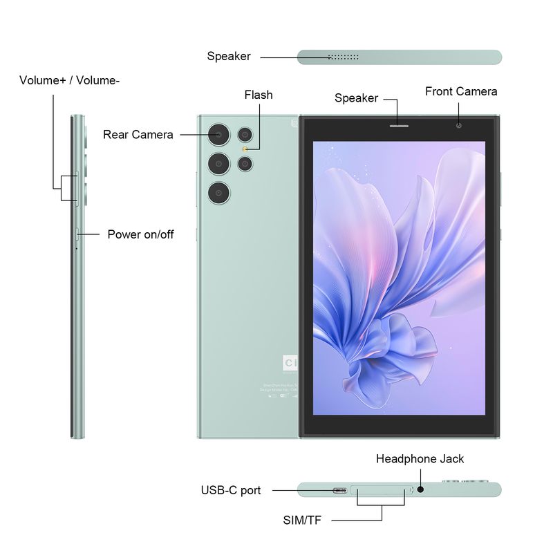 C idea 8 inch Wifi Tablet with 8+512GB Storage Quad Core Processor 800x1280 IPS Touchscreen green CM824